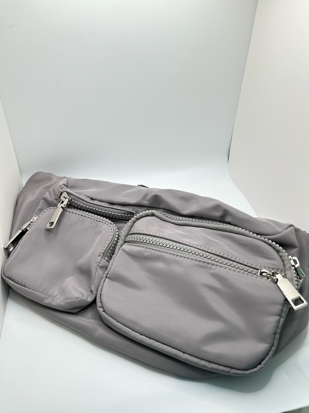 Urban Expressions Light Gray Hobo Bag with Silver Hardware